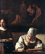 VERMEER VAN DELFT, Jan Lady Writing a Letter with Her Maid (detail) set Germany oil painting artist